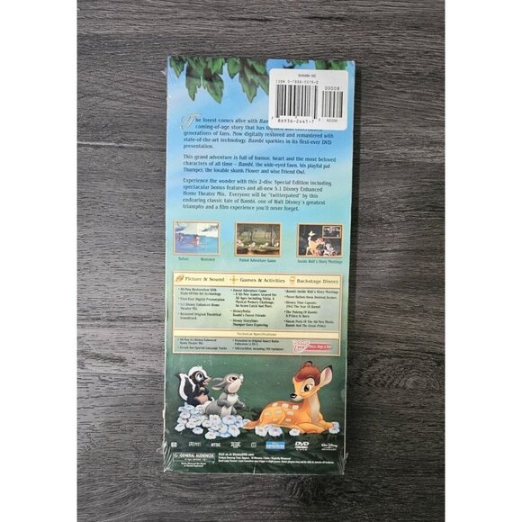Bambi Long Box - 2 Disc Special Edition‎ DVD w/ Little Golden Book - Picture 2 of 2